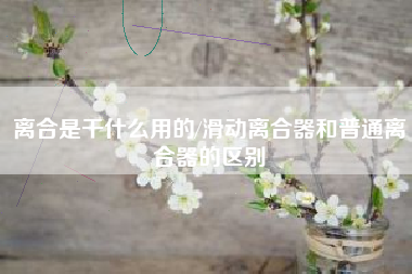 离合是干什么用的/滑动离合器和普通离合器的区别