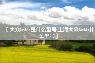 【大众lavida是什么型号,上海大众lavida什么型号】