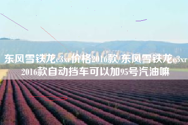 东风雪铁龙c3xr价格2016款/东风雪铁龙c3xr2016款自动挡车可以加95号汽油嘛