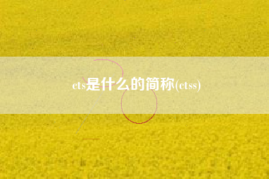 cts是什么的简称(ctss) cts是什么的简称(ctss)